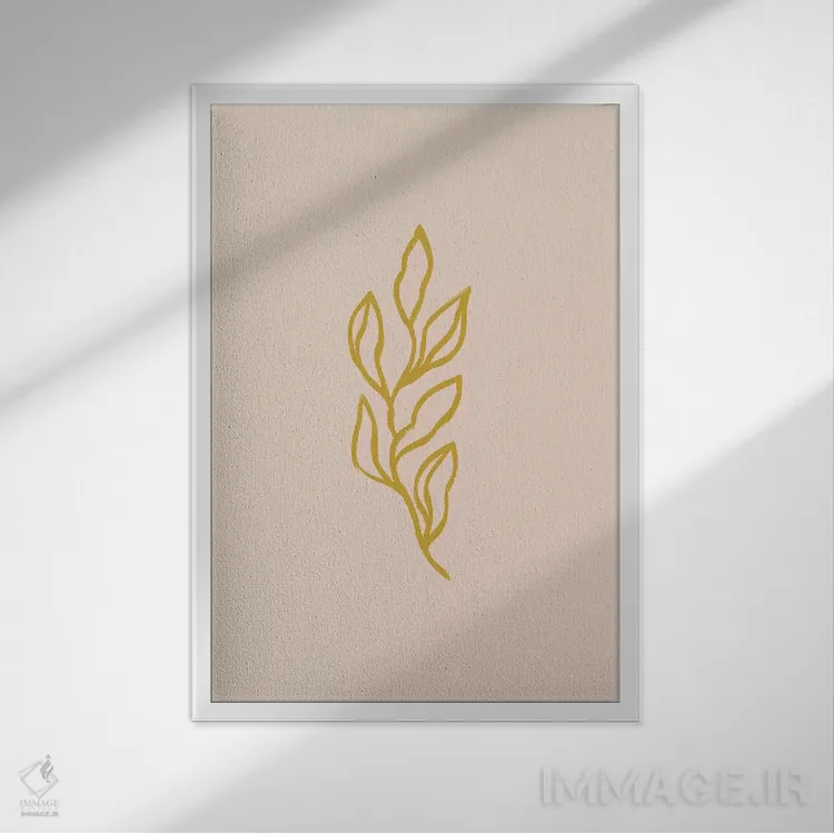 تابلو مینیمال خط نقاشی گیاهی II اثر گریس دیجیتال آرت کو - نمای قابدار سفید