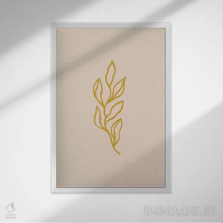تابلو مینیمال خط نقاشی گیاهی II اثر گریس دیجیتال آرت کو - نمای قابدار سفید