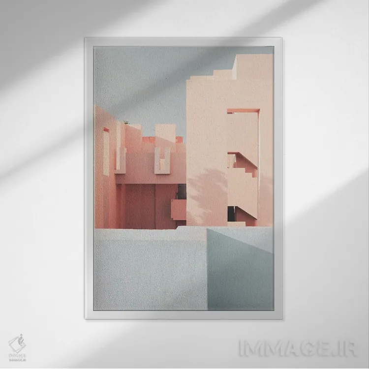 تابلو دکوراتیو دو رنگه اثر گریس دیجیتال آرت کو - نمای قابدار سفید