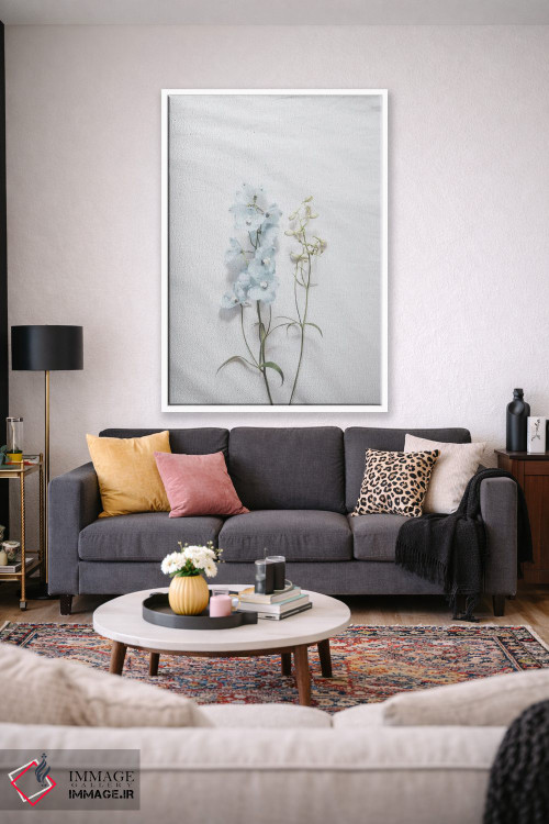 تابلو مینیمال گل آبی مینیمال اثر گریس دیجیتال آرت کو - D1W
