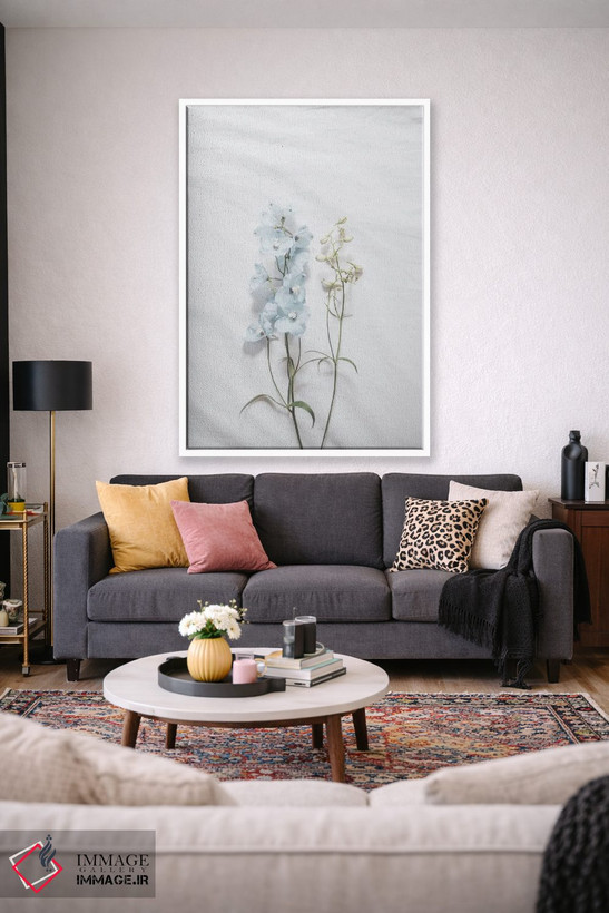 تابلو مینیمال گل آبی مینیمال اثر گریس دیجیتال آرت کو - D1W