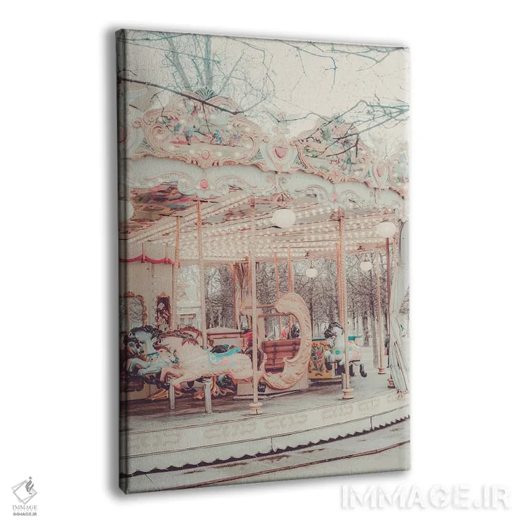 تابلو دکوراتیو چرخ وفلک طلایی پاریس اثر گریس دیجیتال آرت کو - نمای پرسپکتیو محصول