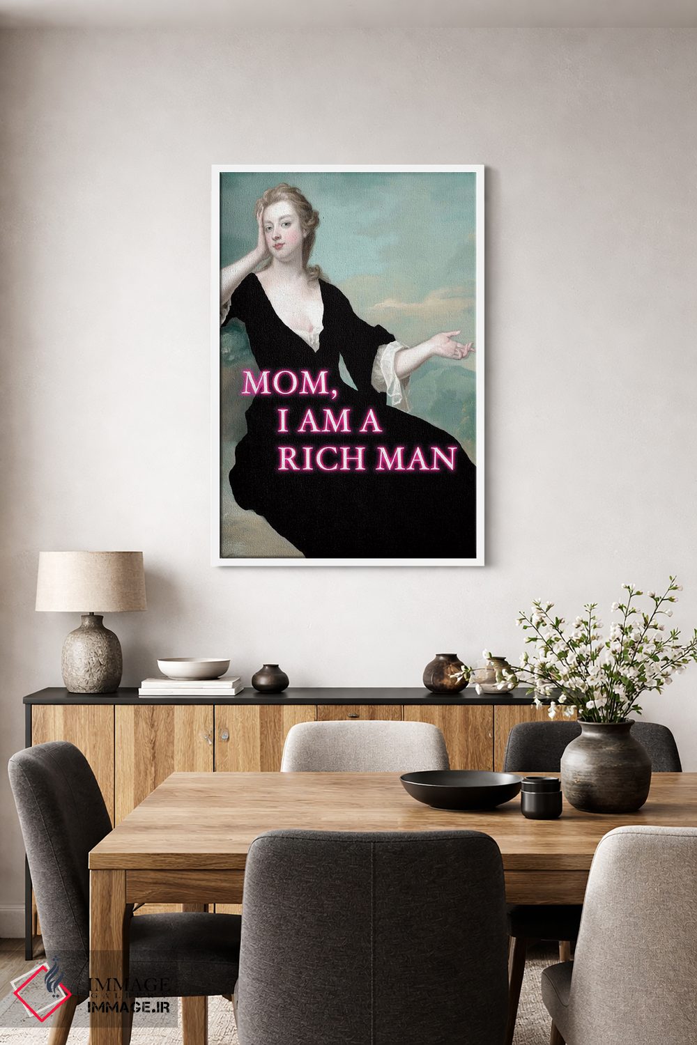 تابلو دکوراتیو I Am A Rich Man,مامان، من مرد ثروتمندی هستم اثر گریس دیجیتال آرت کو - D3W