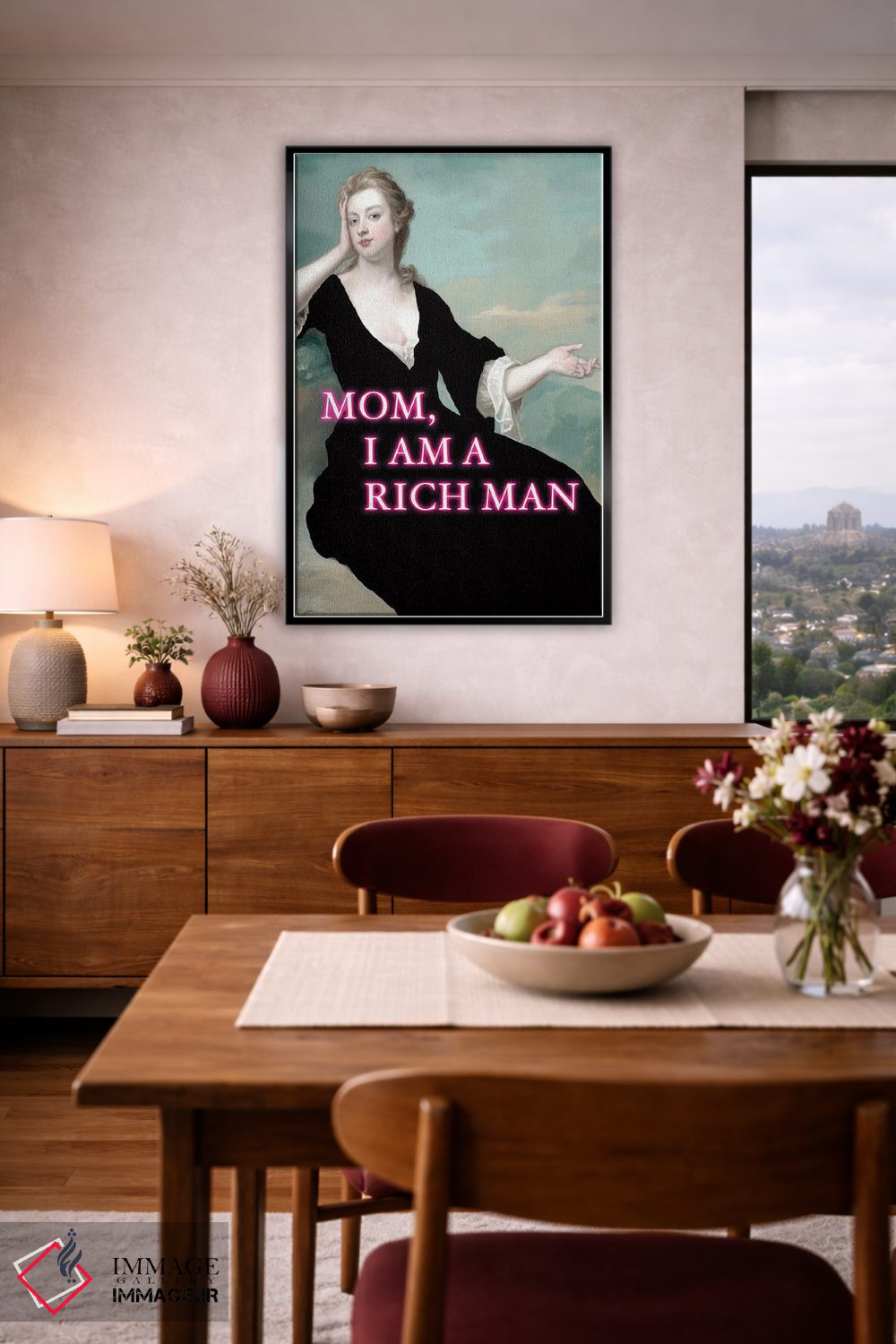 تابلو دکوراتیو I Am A Rich Man,مامان، من مرد ثروتمندی هستم اثر گریس دیجیتال آرت کو - D5B