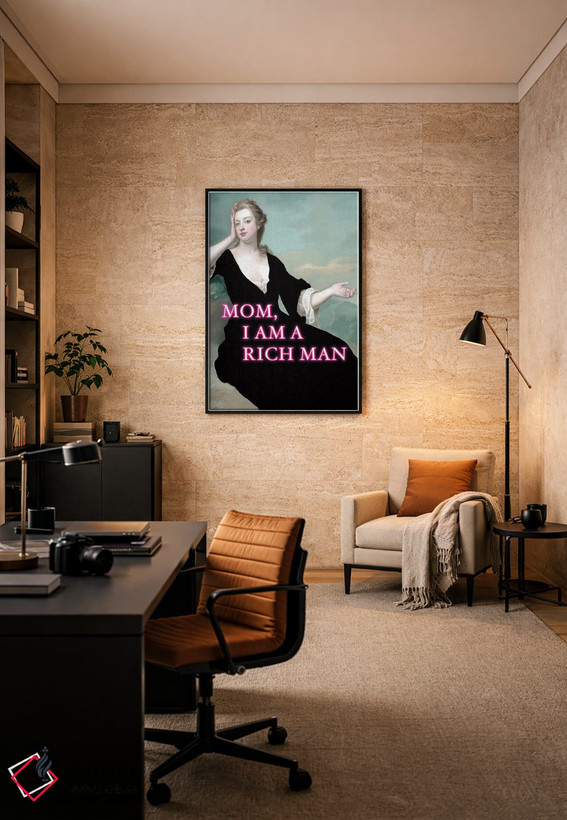 تابلو دکوراتیو I Am A Rich Man,مامان، من مرد ثروتمندی هستم اثر گریس دیجیتال آرت کو - D6B