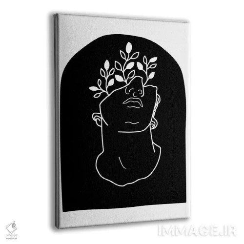 تابلو مینیمال زیبایی مردانه باستانی سیاه و سفید اثر گریس دیجیتال آرت کو - نمای پرسپکتیو محصول