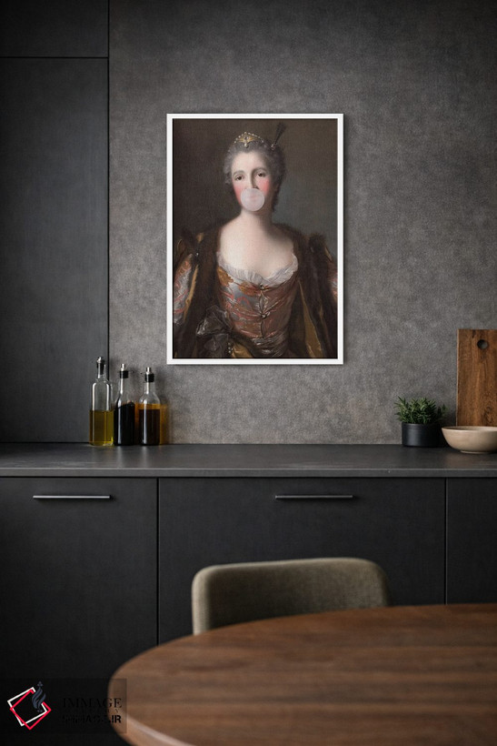 تابلو دکوراتیو پرتره آدامس بادکنکی اثر گریس دیجیتال آرت کو - D1W