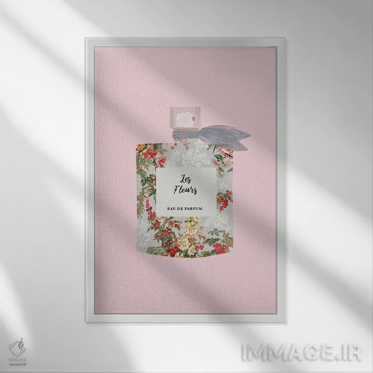 تابلو مدرن شیشه عطر له فلور اثر گریس دیجیتال آرت کو - نمای قابدار سفید