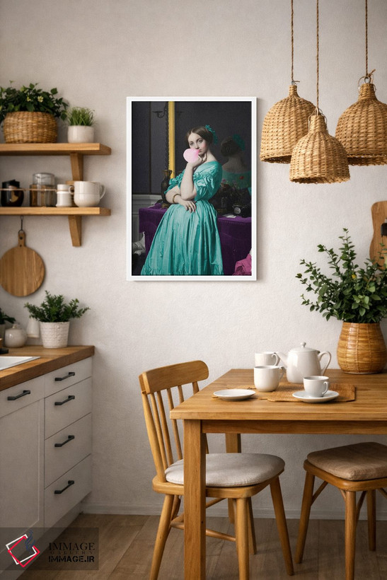 تابلو دکوراتیو لباس نعنایی اثر گریس دیجیتال آرت کو - D2W