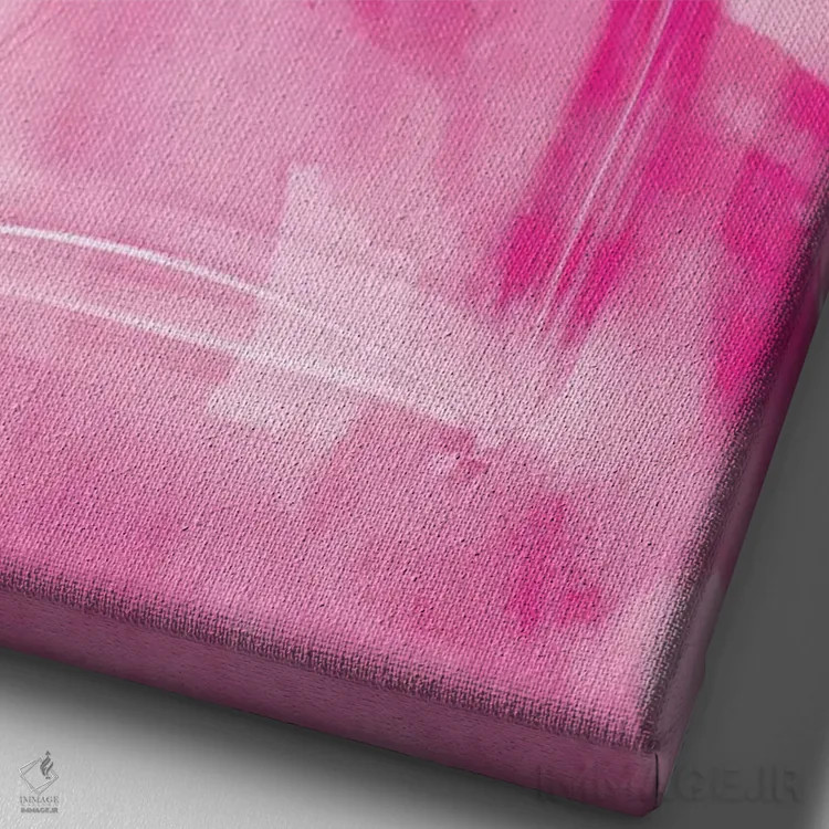 تابلو دکوراتیو عطر صورتی اثر گریس دیجیتال آرت کو - نمای نزدیک بافت بوم