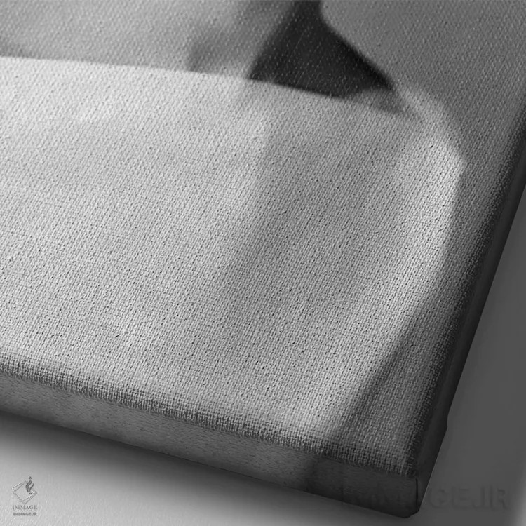 تابلو دکوراتیو آدری هپبورن با کلاهی بلند و دو پاپیون اثر رادیو دیز - نمای نزدیک بافت بوم