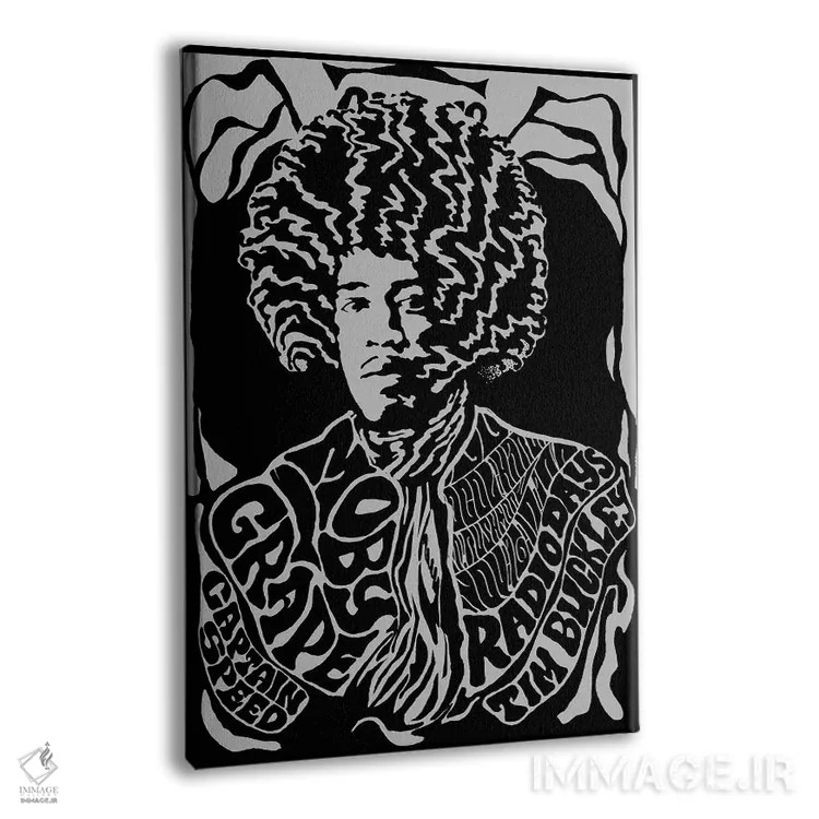 تابلو دکوراتیو پوستر یادبود اولین تور آمریکا جیمی هندریکس ۱۹۶۷ در ارل وارن ش… اثر رادیو دیز - نمای پرسپکتیو محصول