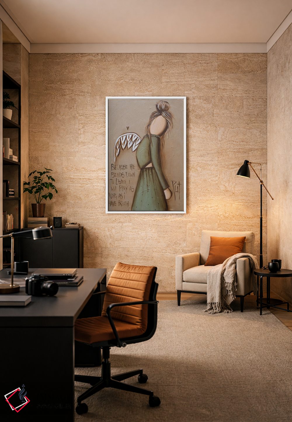 تابلو دکوراتیو زیرا او خم می شود اثر فرشتگان روت - D6W