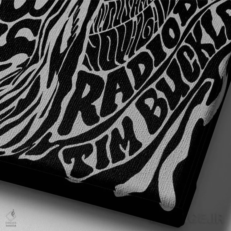 تابلو دکوراتیو پوستر یادبود اولین تور آمریکا جیمی هندریکس ۱۹۶۷ در ارل وارن ش… اثر رادیو دیز - نمای نزدیک بافت بوم