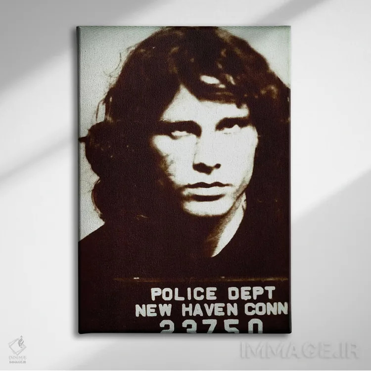 تابلو دکوراتیو جیم موریسون؛ عکس بازداشت ۲ اثر رادیو دیز - نمای روبهرو روی دیوار