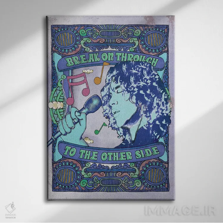 تابلو دکوراتیو جیم موریسون؛ نفوذ به آن سوی آبی اثر رادیو دیز - نمای روبهرو روی دیوار