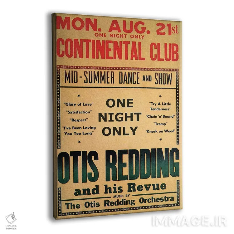 تابلو دکوراتیو August 1967,اوتیس رباورگ در بروشور رقص و نمایش باشگاه کونتیننت… اثر رادیو دیز - نمای پرسپکتیو محصول