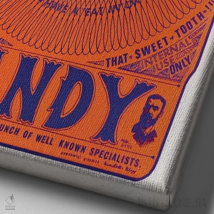 تابلو دکوراتیو آبنبات کوکائین اثر رادیو دیز - نمای نزدیک بافت بوم