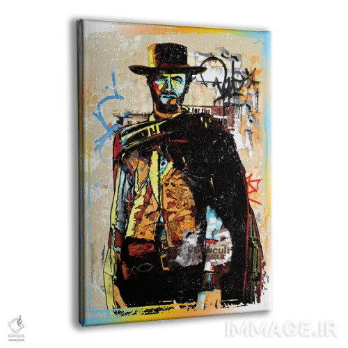 تابلو دکوراتیو کلینت ایست وود به سبک گرافیتی؛ کابوی اثر رادیو دیز - نمای پرسپکتیو محصول