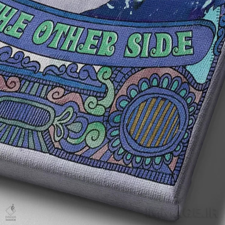 تابلو دکوراتیو جیم موریسون؛ نفوذ به آن سوی آبی اثر رادیو دیز - نمای نزدیک بافت بوم