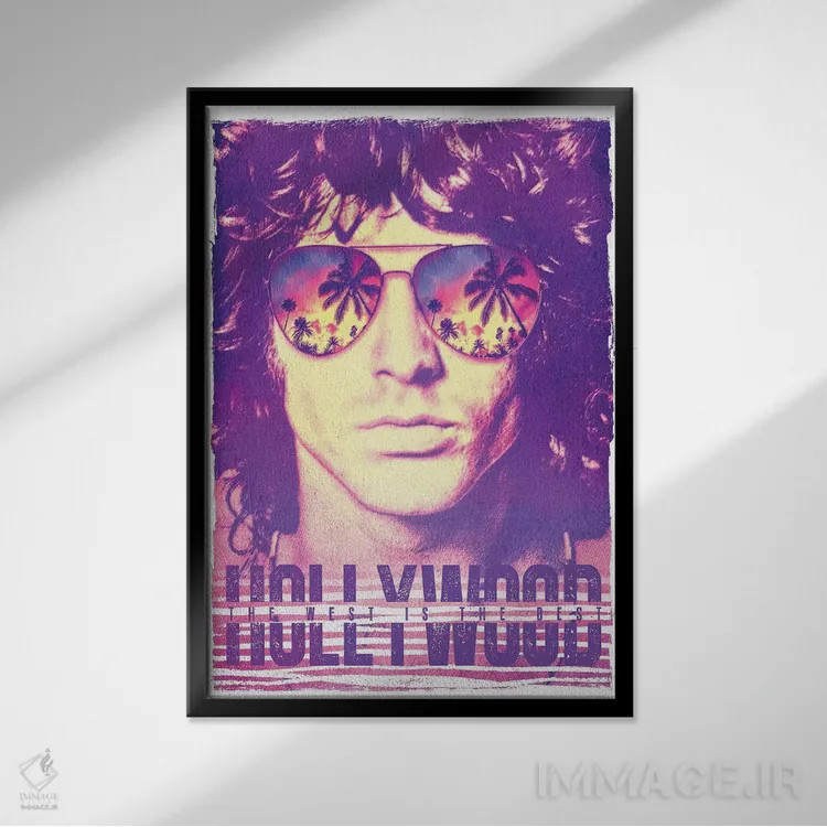 تابلو دکوراتیو جیم موریسون؛ زندگی در هالیوود اثر رادیو دیز - نمای قابدار مشکی