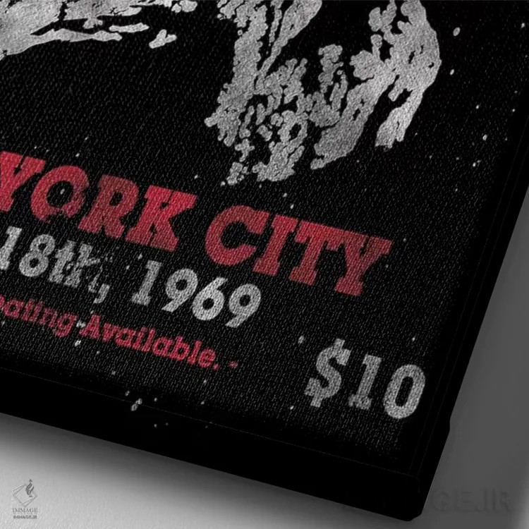 تابلو دکوراتیو پوستر یادبود تور آمریکا جیمی هندریکس ۱۹۶۹ در مدیسن اسکوئر گار… اثر رادیو دیز - نمای نزدیک بافت بوم