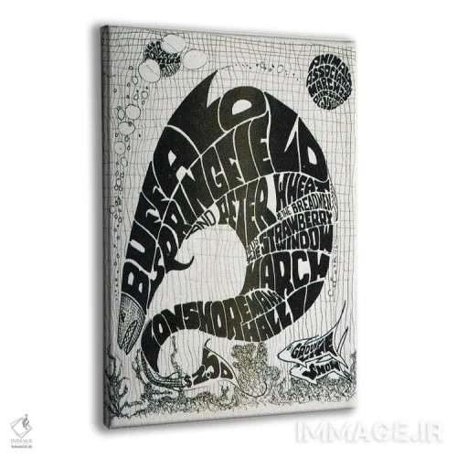 تابلو دکوراتیو کلاژ کنسرت های بیگ فیش قدیمی اثر رادیو دیز - نمای پرسپکتیو محصول