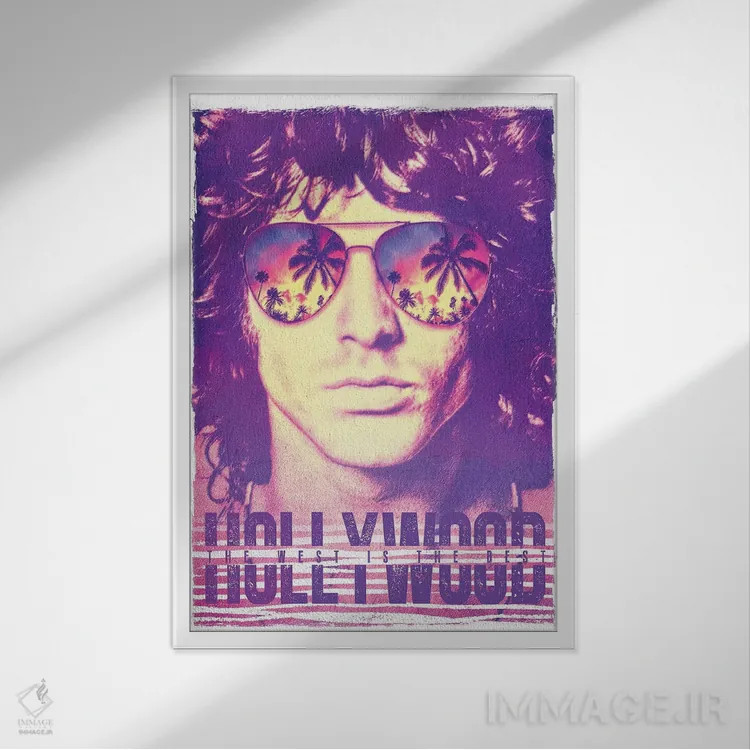 تابلو دکوراتیو جیم موریسون؛ زندگی در هالیوود اثر رادیو دیز - نمای قابدار سفید