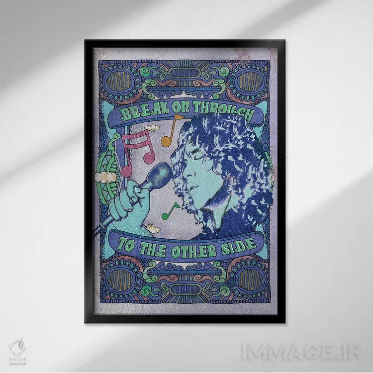 تابلو دکوراتیو جیم موریسون؛ نفوذ به آن سوی آبی اثر رادیو دیز - نمای قابدار مشکی