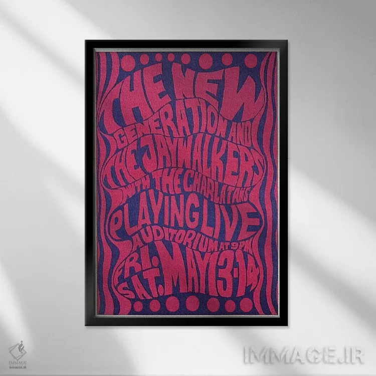 تابلو دکوراتیو The Jaywalkers & The Charlatans At The Fillmore Auditorium Po… اثر رادیو دیز - نمای قابدار مشکی