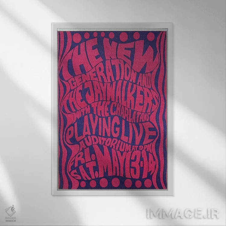 تابلو دکوراتیو The Jaywalkers & The Charlatans At The Fillmore Auditorium Po… اثر رادیو دیز - نمای قابدار سفید