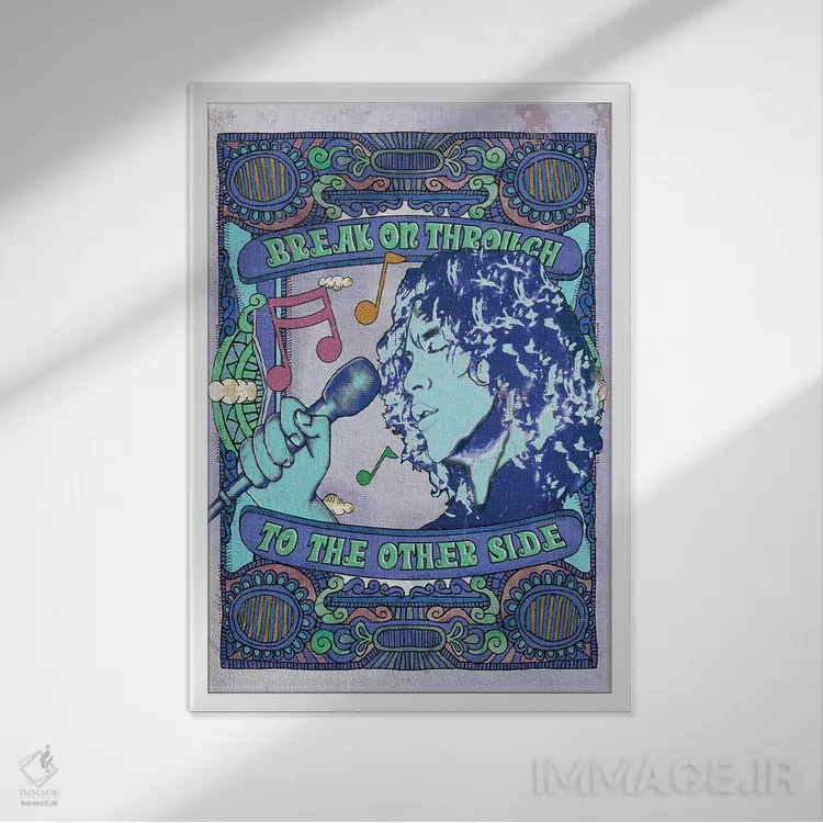 تابلو دکوراتیو جیم موریسون؛ نفوذ به آن سوی آبی اثر رادیو دیز - نمای قابدار سفید