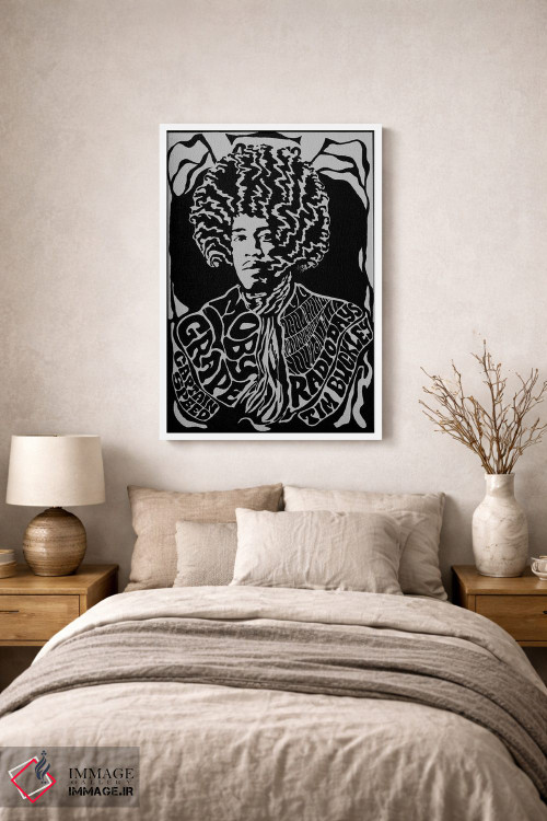 تابلو دکوراتیو پوستر یادبود اولین تور آمریکا جیمی هندریکس ۱۹۶۷ در ارل وارن ش… اثر رادیو دیز - D1W