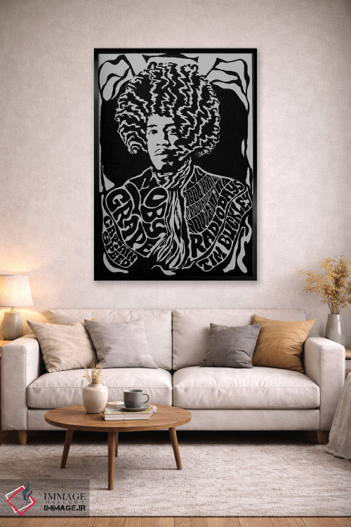 تابلو دکوراتیو پوستر یادبود اولین تور آمریکا جیمی هندریکس ۱۹۶۷ در ارل وارن ش… اثر رادیو دیز - D2B