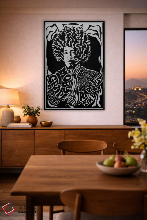 تابلو دکوراتیو پوستر یادبود اولین تور آمریکا جیمی هندریکس ۱۹۶۷ در ارل وارن ش… اثر رادیو دیز - D3B