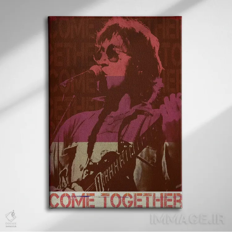 تابلو دکوراتیو جان لنون؛ راکر قرمز اثر رادیو دیز - نمای روبهرو روی دیوار