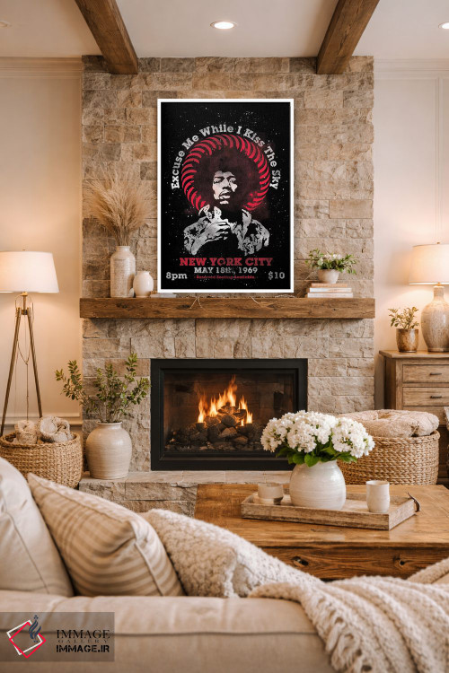 تابلو دکوراتیو پوستر یادبود تور آمریکا جیمی هندریکس ۱۹۶۹ در مدیسن اسکوئر گار… اثر رادیو دیز - D1W