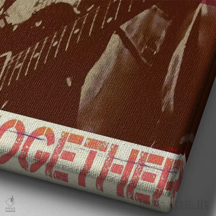 تابلو دکوراتیو جان لنون؛ راکر قرمز اثر رادیو دیز - نمای نزدیک بافت بوم