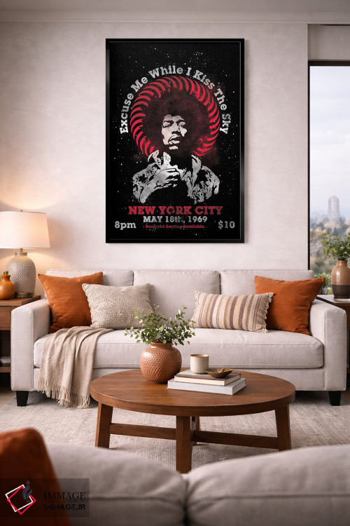 تابلو دکوراتیو پوستر یادبود تور آمریکا جیمی هندریکس ۱۹۶۹ در مدیسن اسکوئر گار… اثر رادیو دیز - D3B
