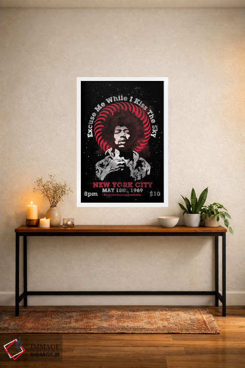 تابلو دکوراتیو پوستر یادبود تور آمریکا جیمی هندریکس ۱۹۶۹ در مدیسن اسکوئر گار… اثر رادیو دیز - D4W
