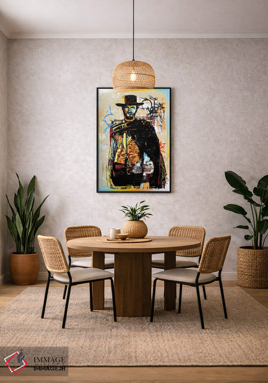 تابلو دکوراتیو کلینت ایست وود به سبک گرافیتی؛ کابوی اثر رادیو دیز - D3B