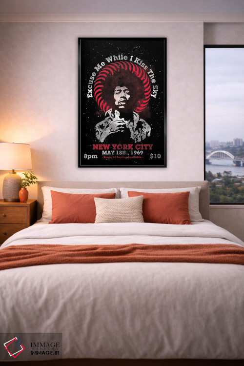 تابلو دکوراتیو پوستر یادبود تور آمریکا جیمی هندریکس ۱۹۶۹ در مدیسن اسکوئر گار… اثر رادیو دیز - D5B