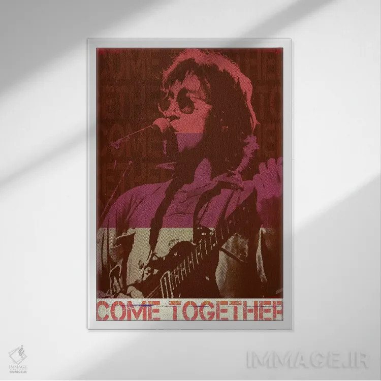 تابلو دکوراتیو جان لنون؛ راکر قرمز اثر رادیو دیز - نمای قابدار سفید