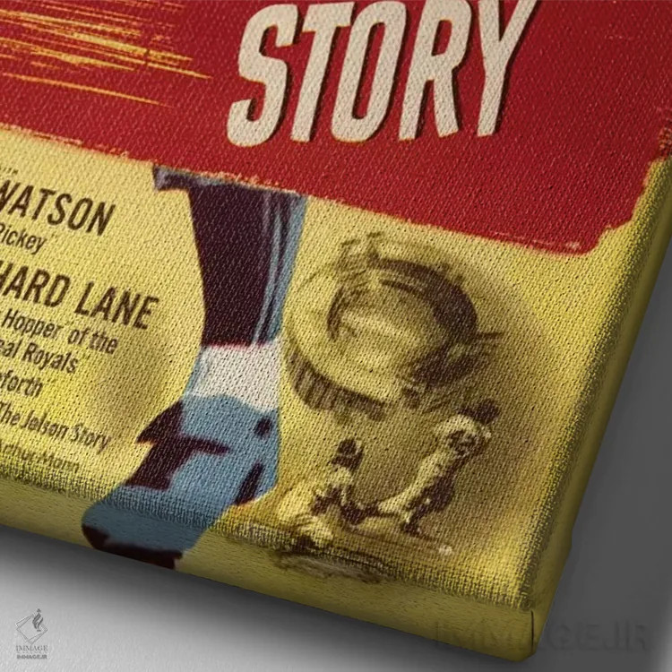 تابلو دکوراتیو داستان جکی رابینسون اثر رادیو دیز - نمای نزدیک بافت بوم