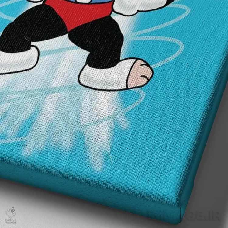 تابلو دکوراتیو موش اتمی اثر رادیو دیز - نمای نزدیک بافت بوم