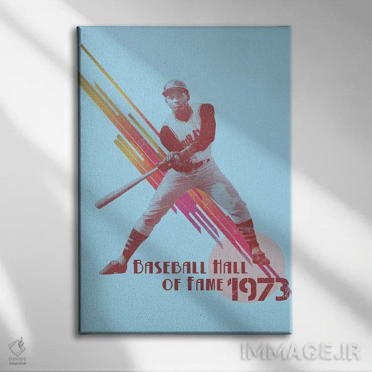 تابلو دکوراتیو تالار مشاهیر بیس بال - آبی اثر رادیو دیز - نمای روبهرو روی دیوار