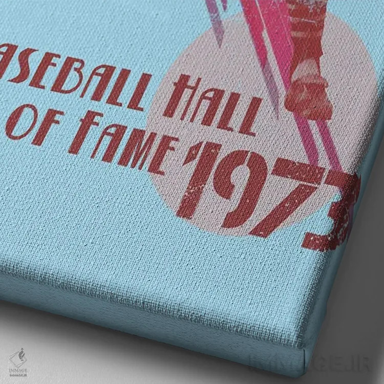 تابلو دکوراتیو تالار مشاهیر بیس بال - آبی اثر رادیو دیز - نمای نزدیک بافت بوم