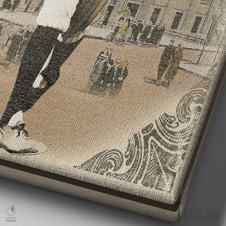 تابلو دکوراتیو ژست گیر بیس بال BR اثر رادیو دیز - نمای نزدیک بافت بوم