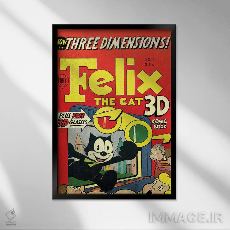 تابلو دکوراتیو فلیکس سه بعدی اثر رادیو دیز - نمای قابدار مشکی