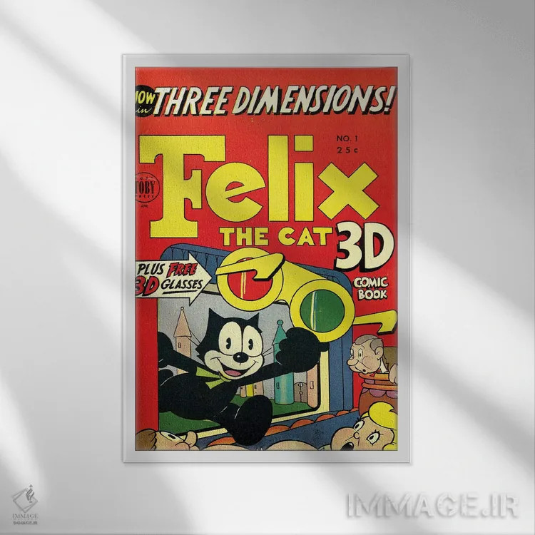 تابلو دکوراتیو فلیکس سه بعدی اثر رادیو دیز - نمای قابدار سفید